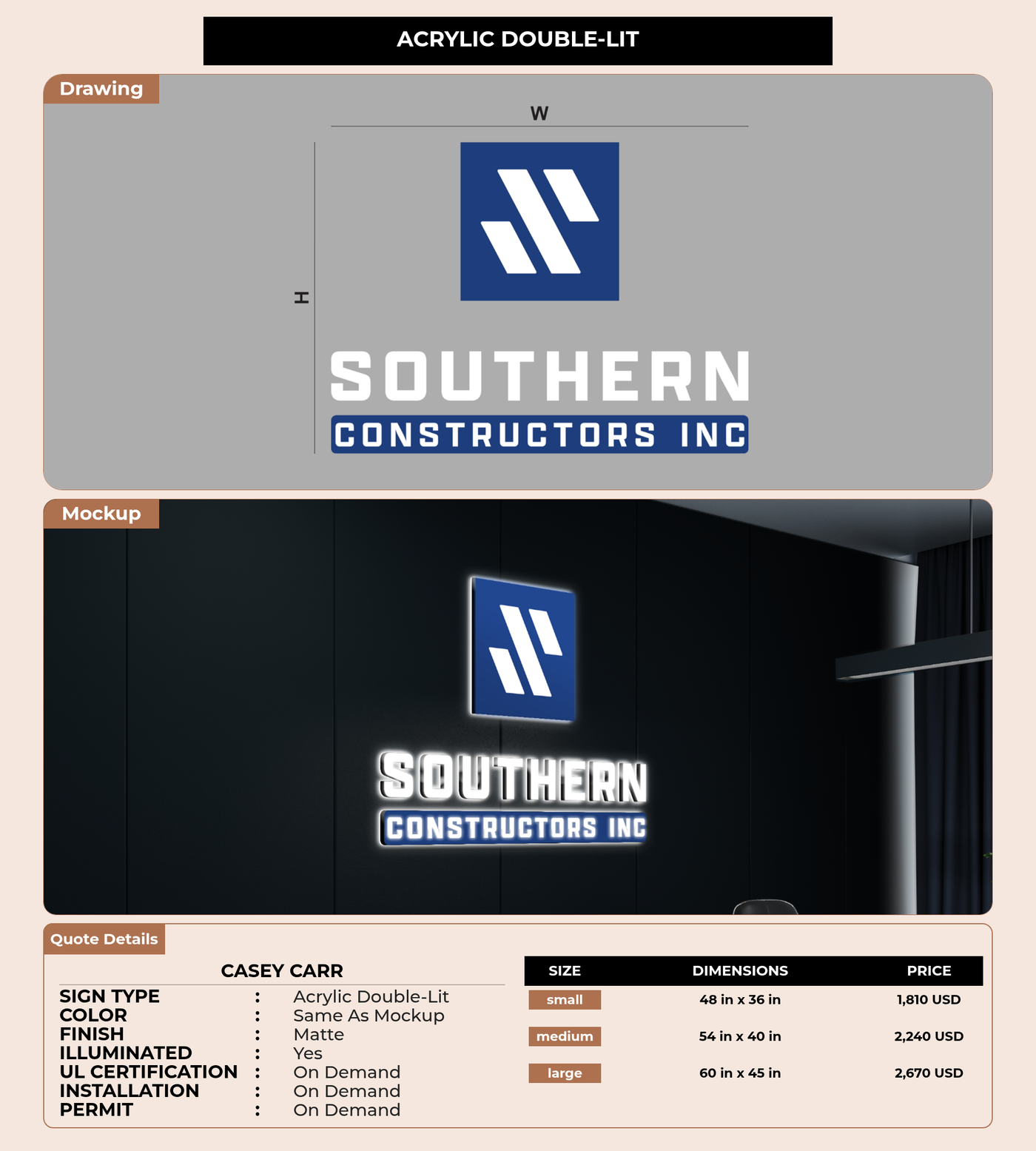 CUSTOM MOCKUP SIGN FOR Casey Carr