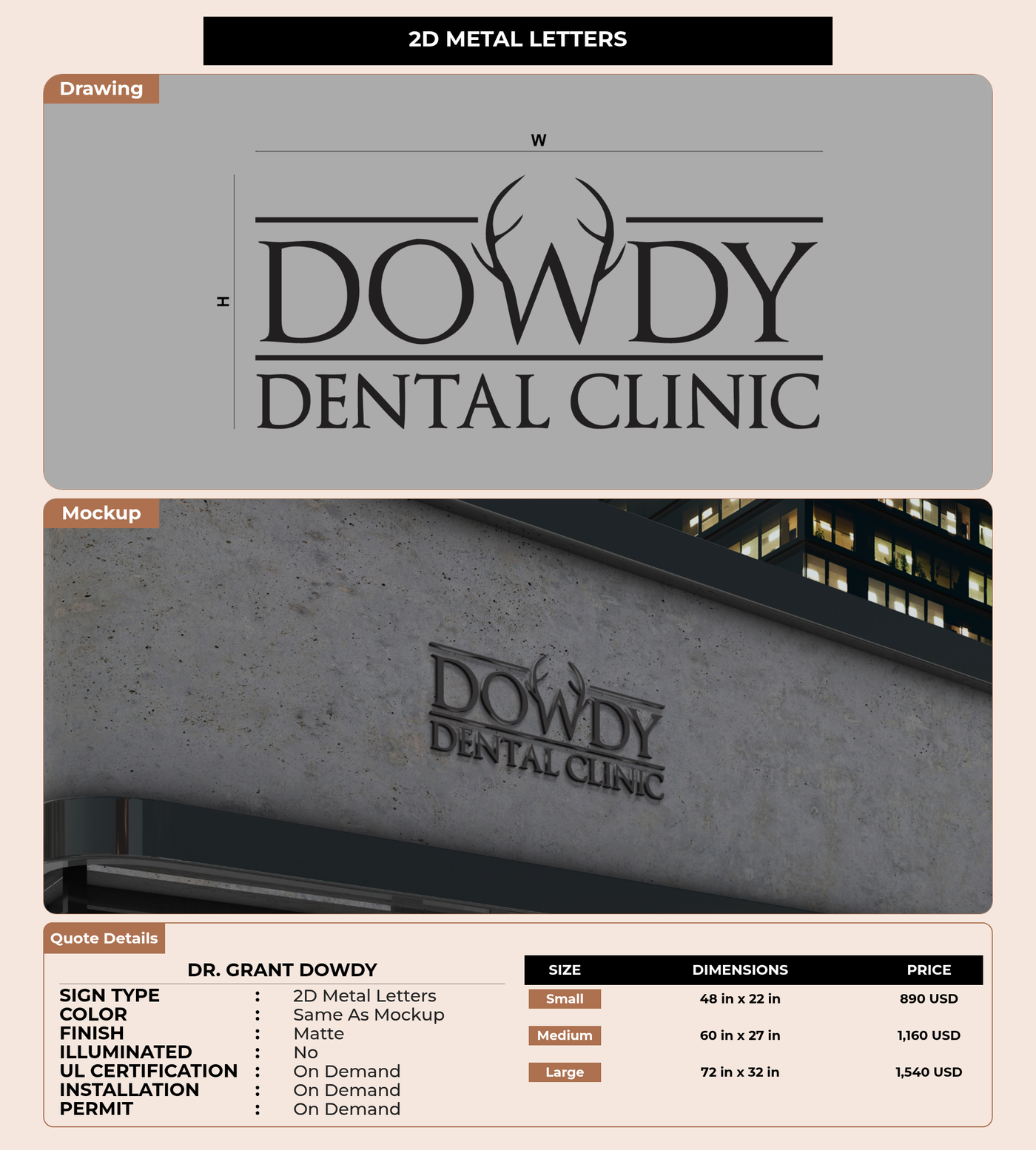 CUSTOM MOCKUP SIGN FOR Dr. Grant Dowdy