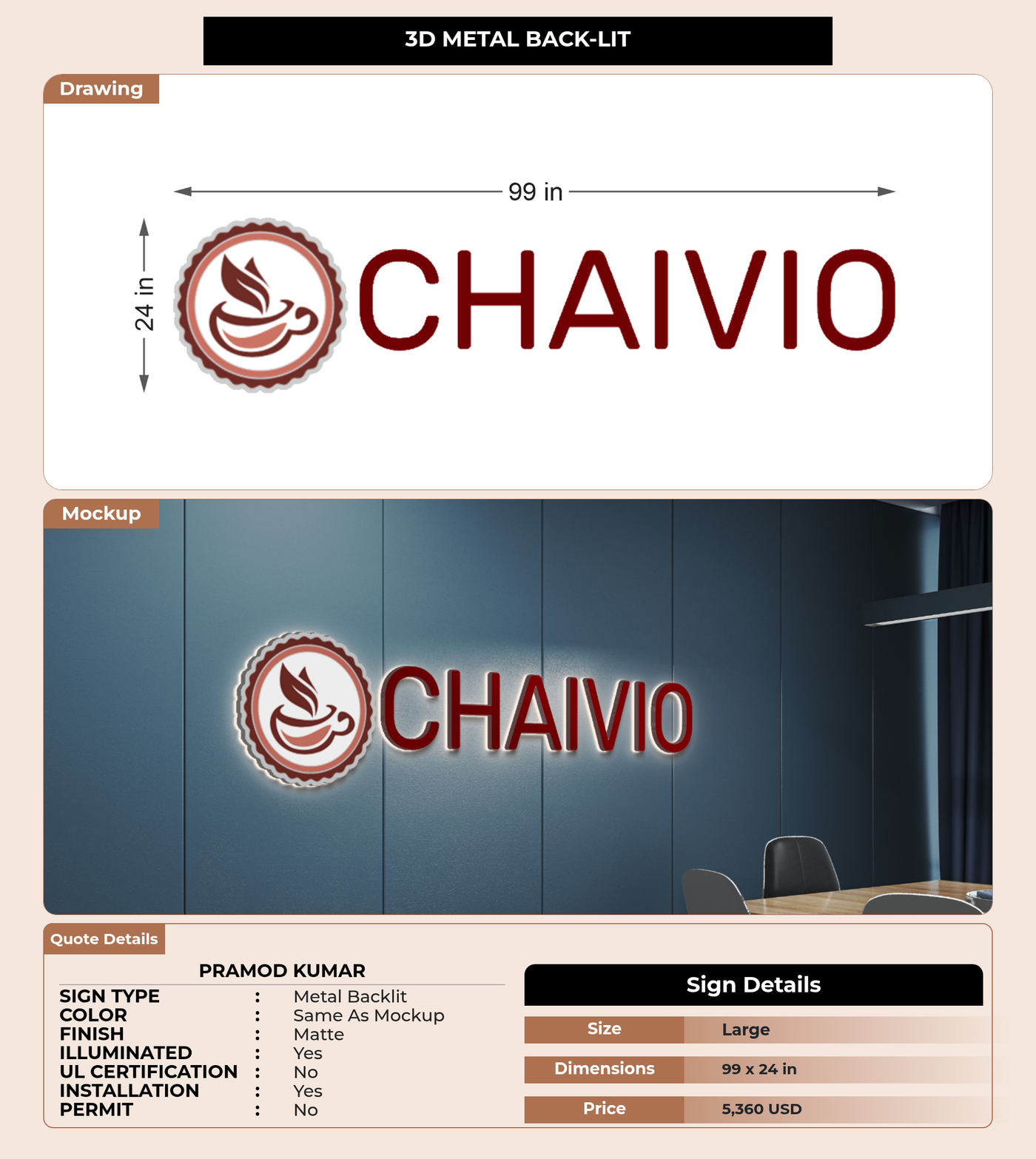CUSTOM MOCKUP SIGN FOR Pramod Kumar