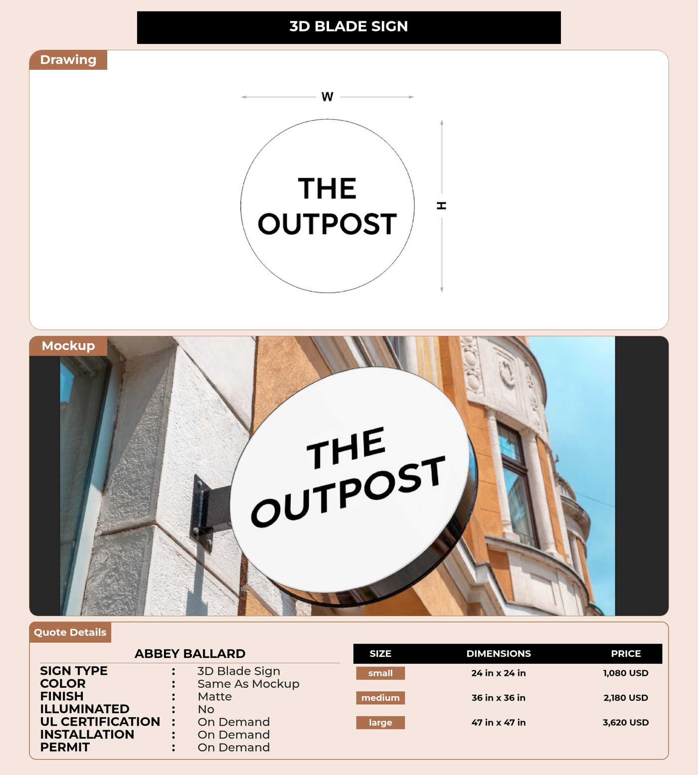 CUSTOM MOCKUP SIGN FOR Abbey Ballard