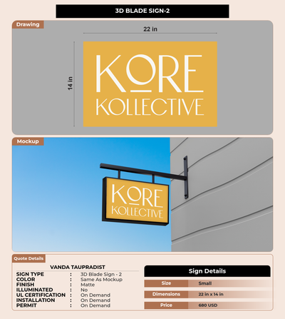 CUSTOM MOCKUP SIGN FOR Vanda Taupradist