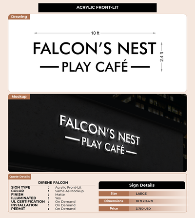CUSTOM MOCKUP SIGN FOR Direne Falcon