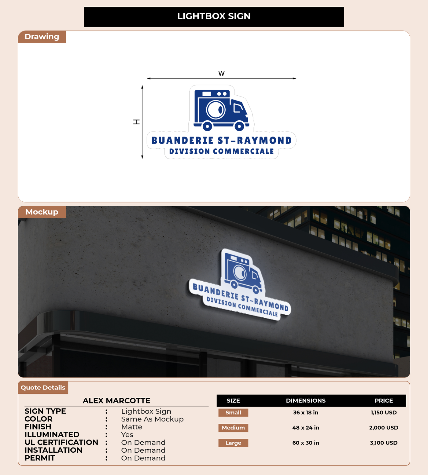 CUSTOM MOCKUP SIGN FOR Alex Marcotte