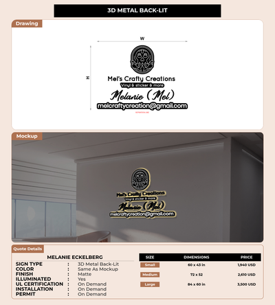 CUSTOM MOCKUP SIGN FOR Melanie Eckelberg