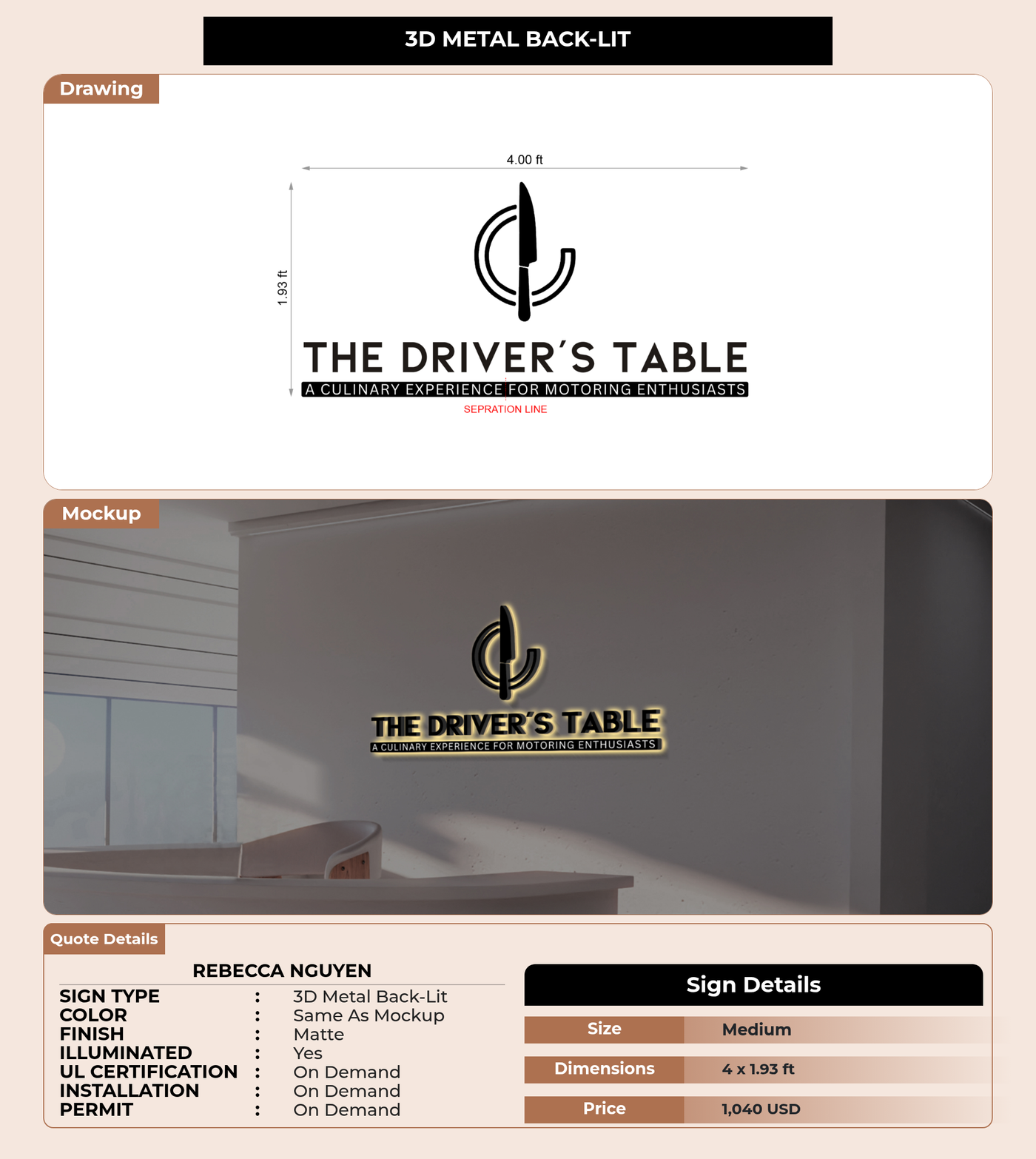 CUSTOM MOCKUP SIGN FOR Rebecca Nguyen