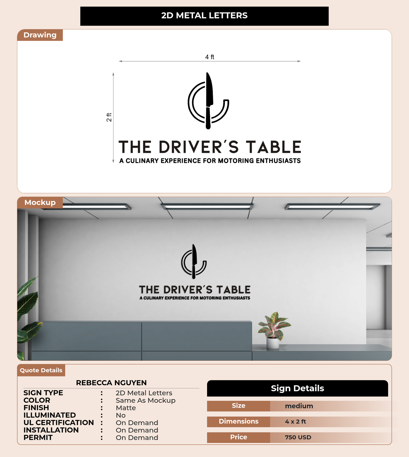 CUSTOM MOCKUP SIGN FOR Rebecca Nguyen