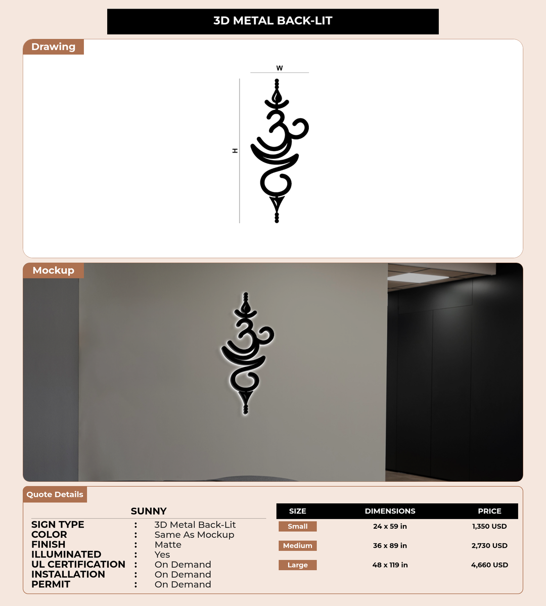 CUSTOM MOCKUP SIGN FOR Sunny