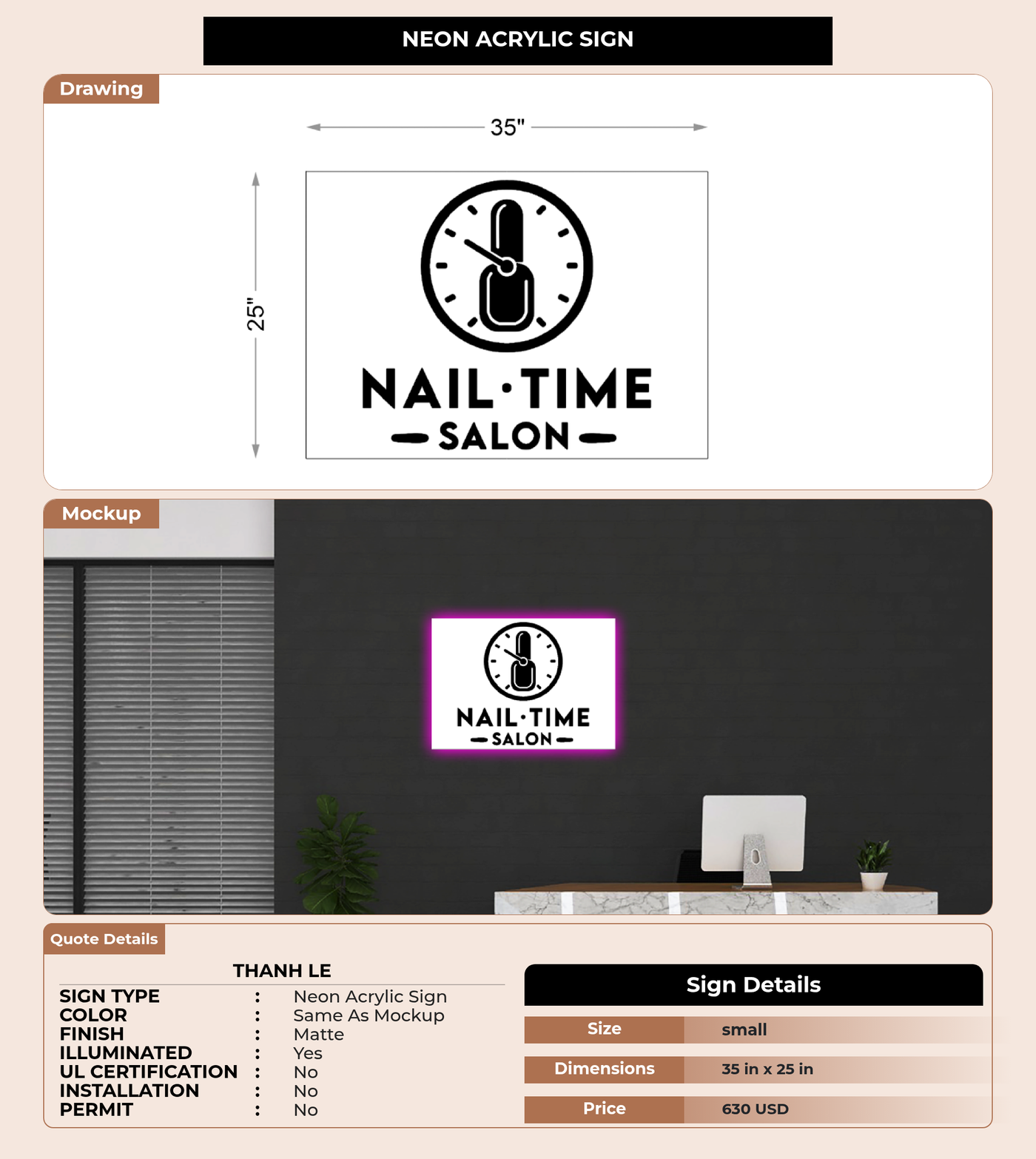 CUSTOM MOCKUP SIGN FOR Thanh le