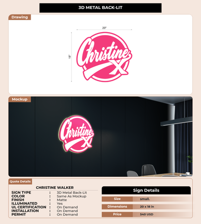CUSTOM MOCKUP SIGN FOR Christine Walker