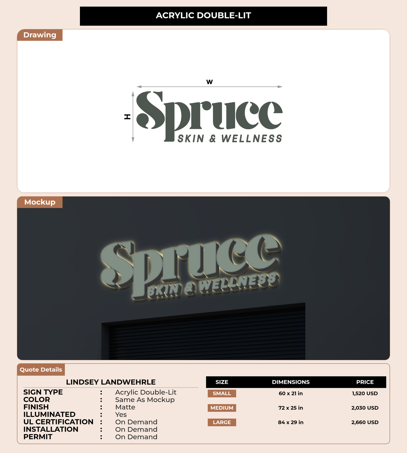 CUSTOM MOCKUP SIGN FOR Lindsey Landwehrle