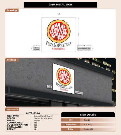 CUSTOM MOCKUP SIGN FOR Antonella