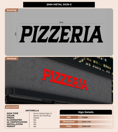 CUSTOM MOCKUP SIGN FOR Antonella