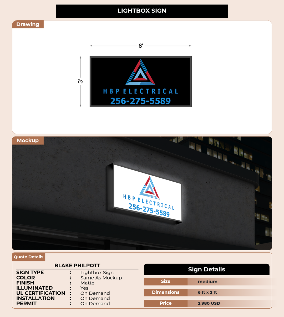 CUSTOM MOCKUP SIGN FOR Blake Philpott