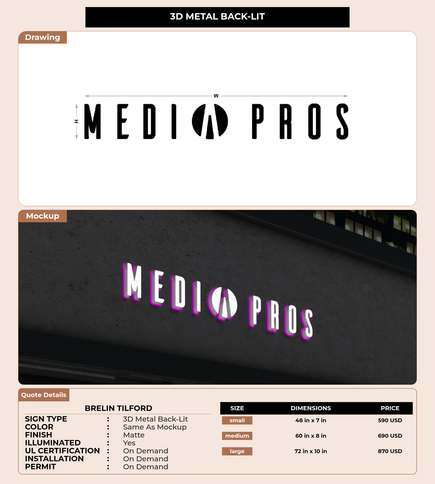 CUSTOM MOCKUP SIGN FOR Brelin Tilford