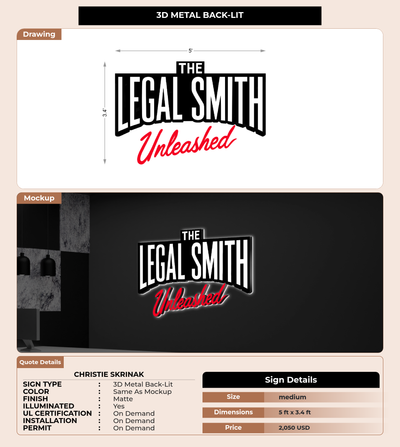 CUSTOM MOCKUP SIGN FOR Christie Skrinak