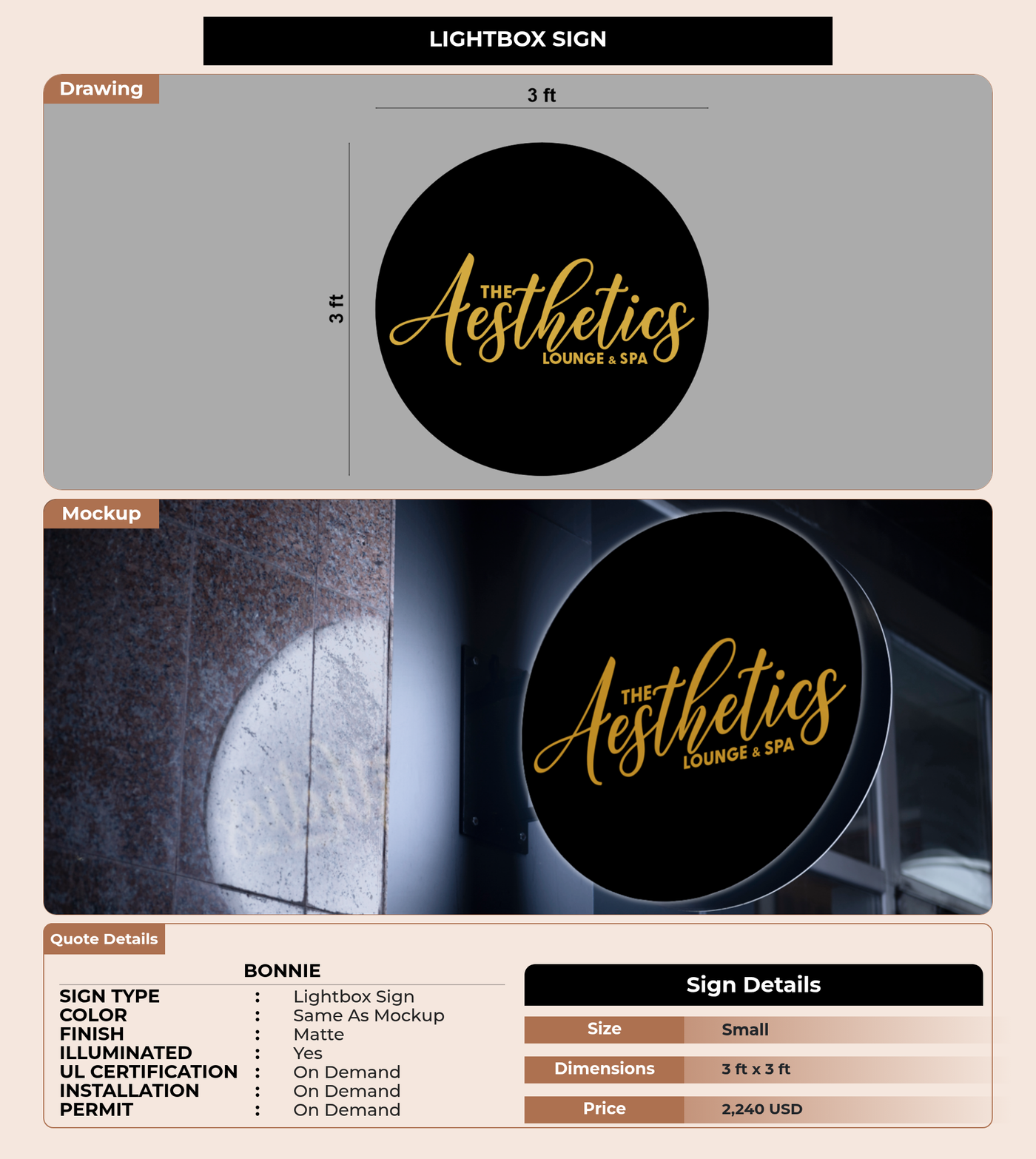 CUSTOM MOCKUP SIGN FOR Bonnie