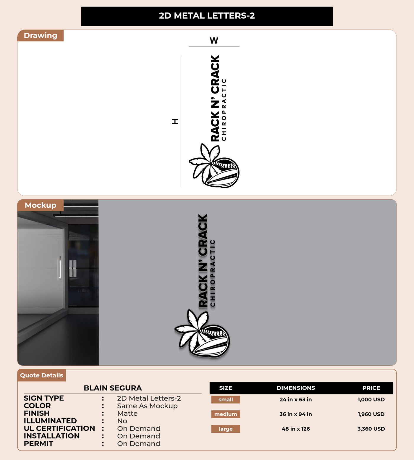 CUSTOM MOCKUP SIGN FOR Blain Segura