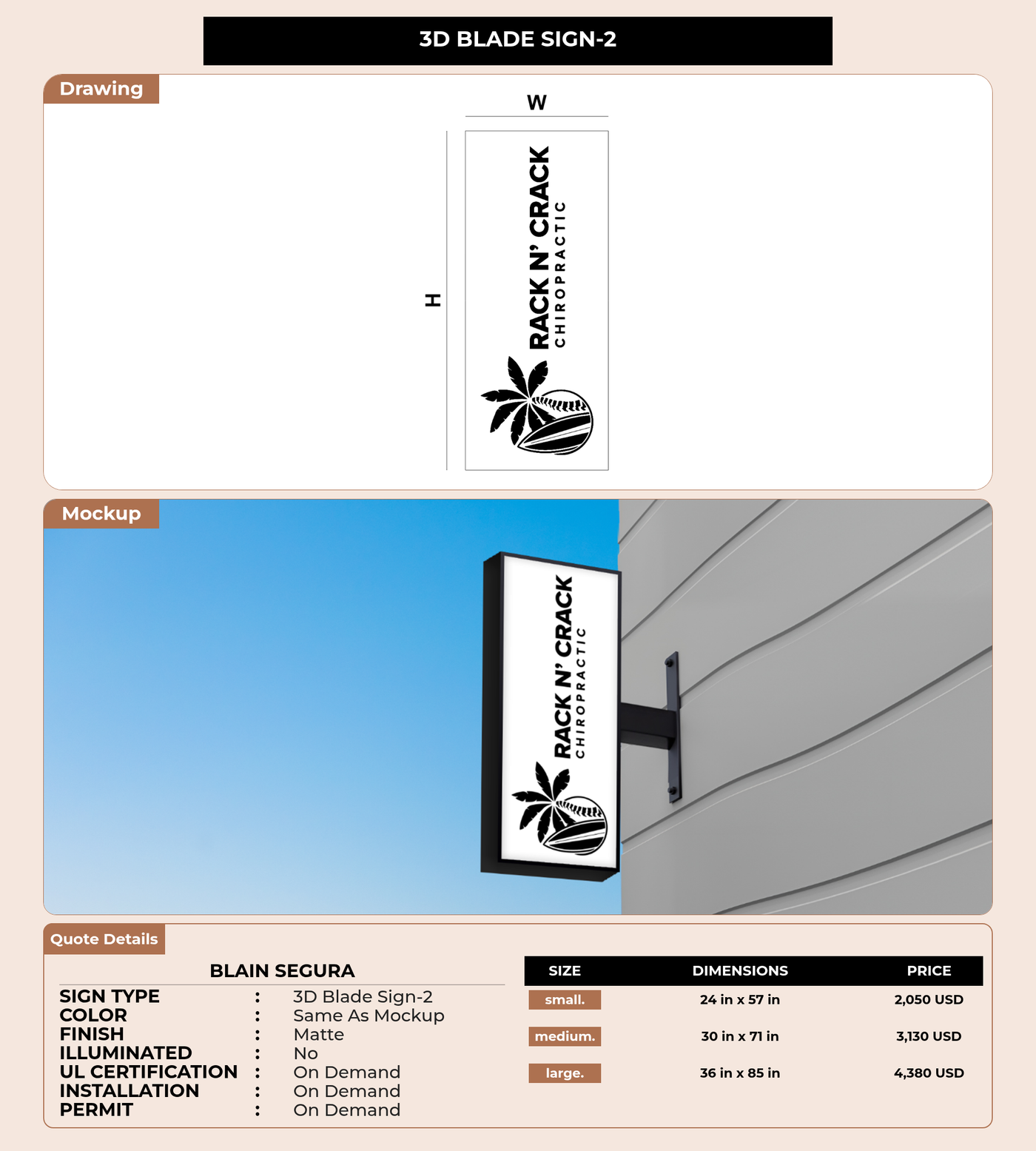 CUSTOM MOCKUP SIGN FOR Blain Segura