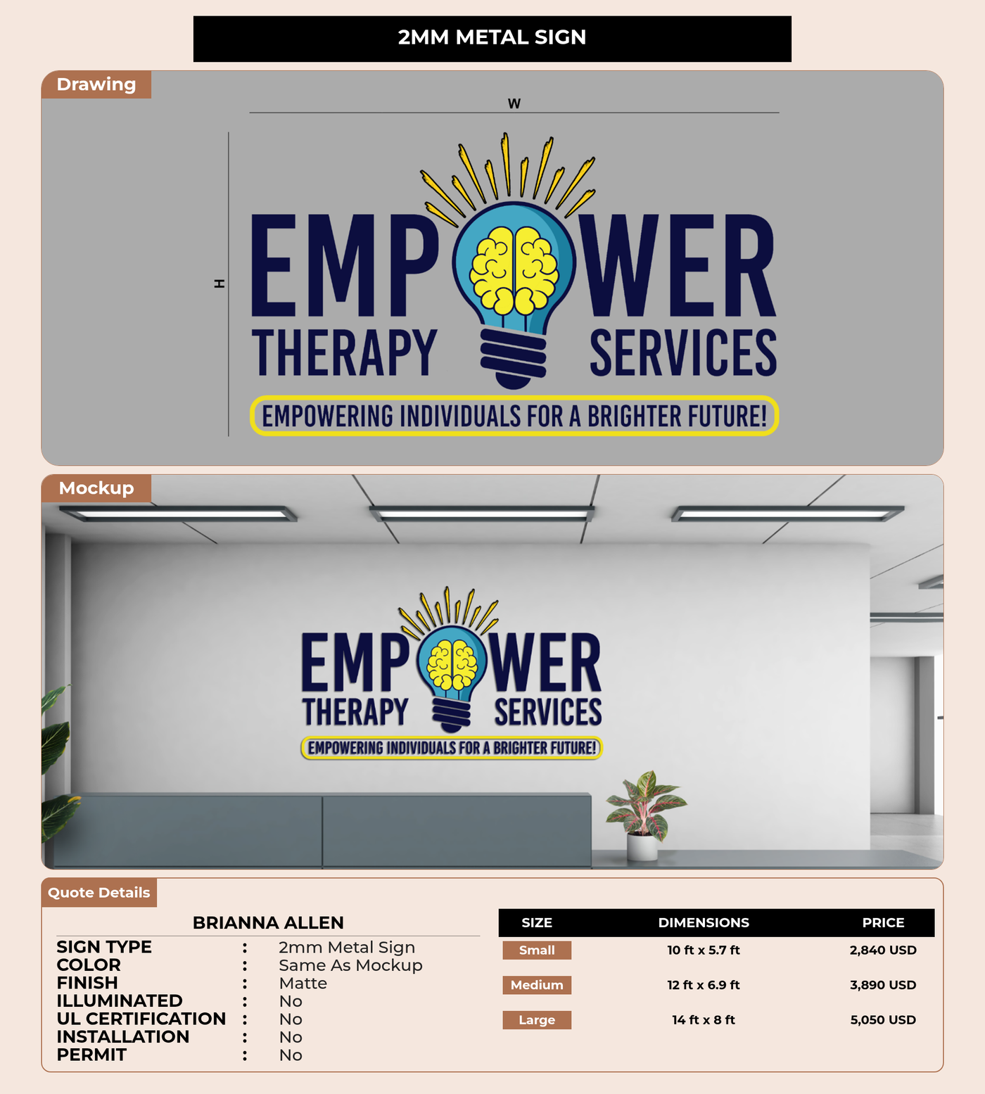 CUSTOM MOCKUP SIGN FOR Brianna Allen
