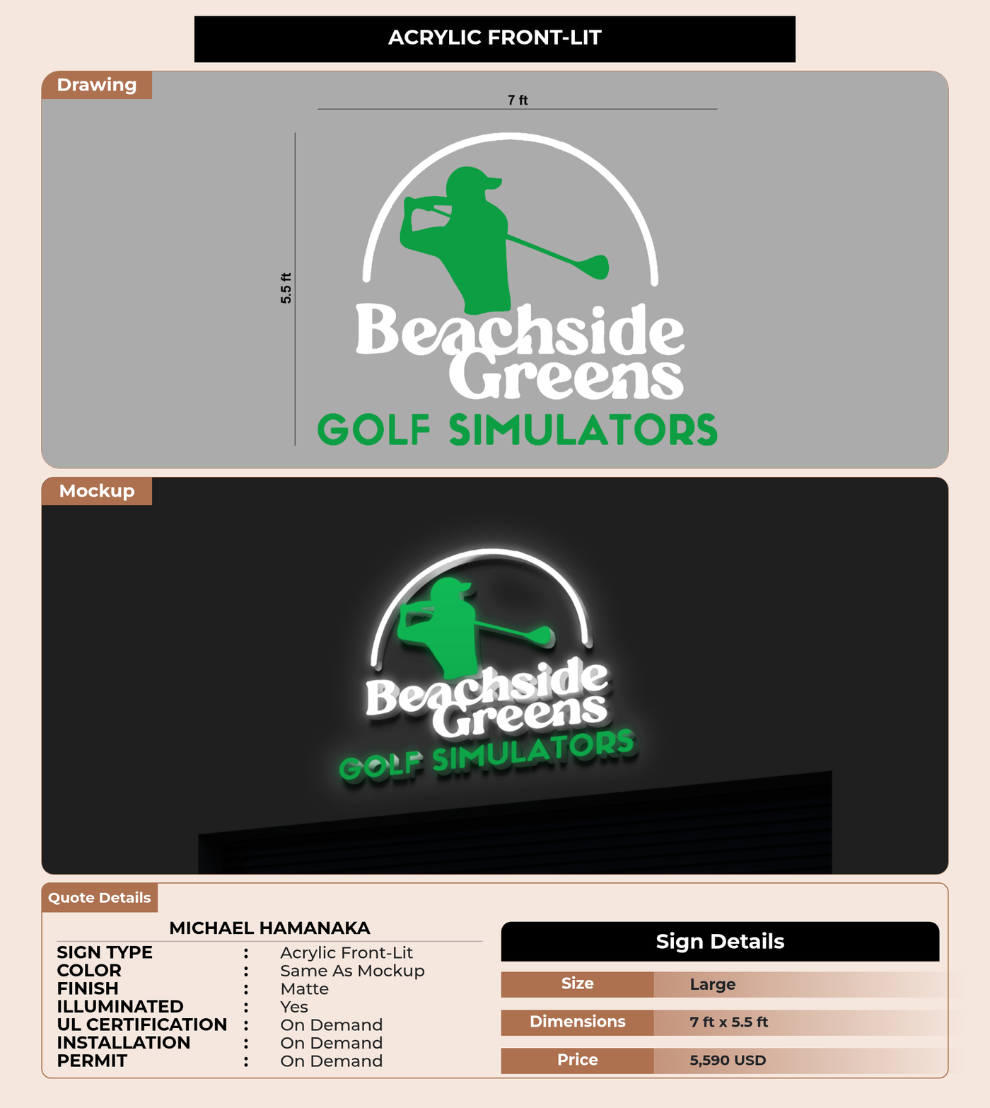CUSTOM MOCKUP SIGN FOR Michael Hamanaka