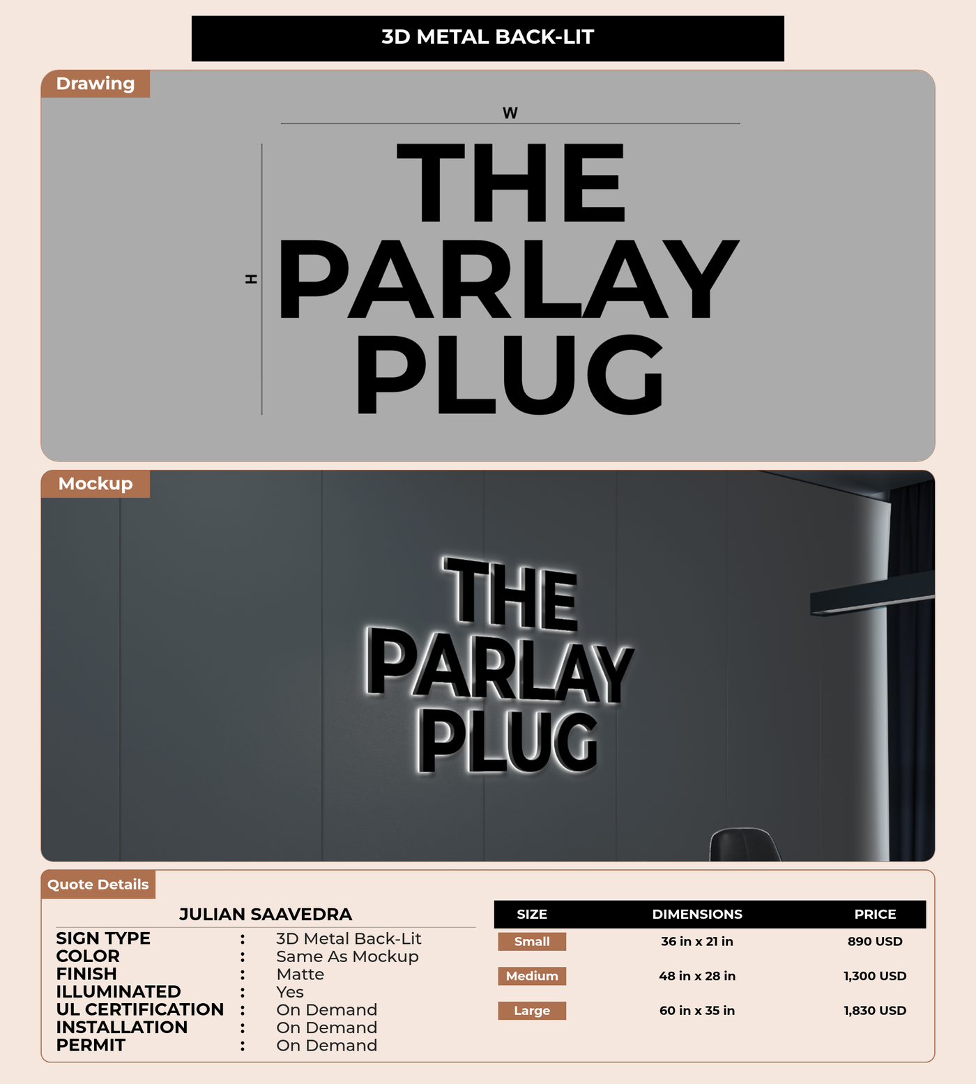 CUSTOM MOCKUP SIGN FOR Julian Saavedra