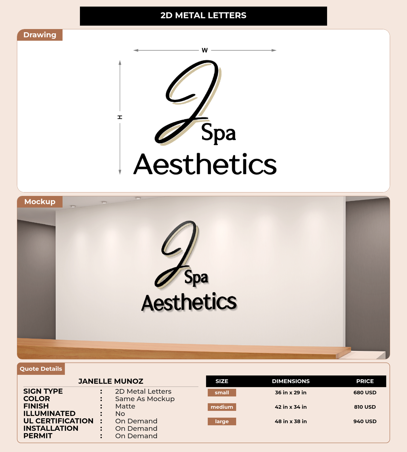 CUSTOM MOCKUP SIGN FOR Janelle munoz