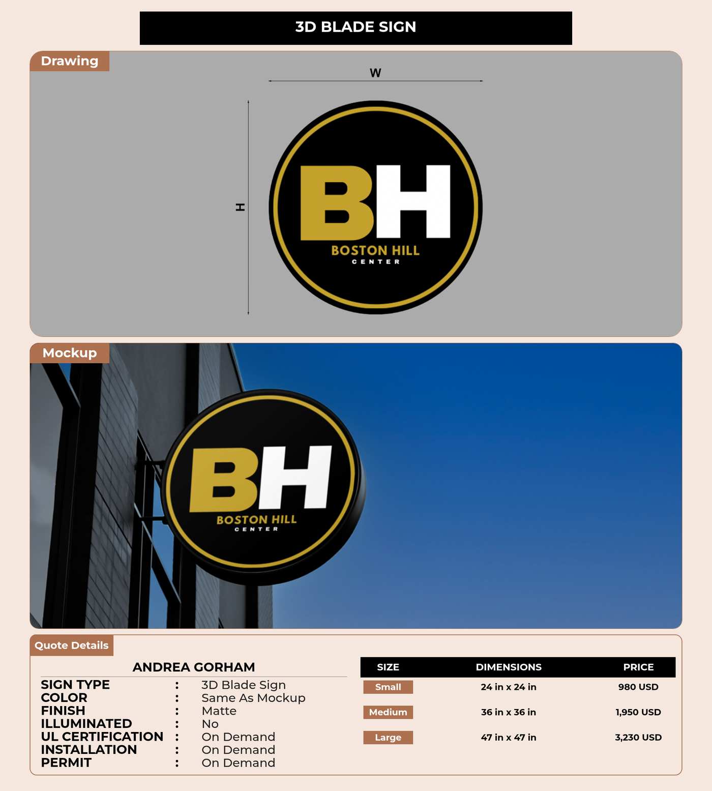CUSTOM MOCKUP SIGN FOR Andrea Gorham