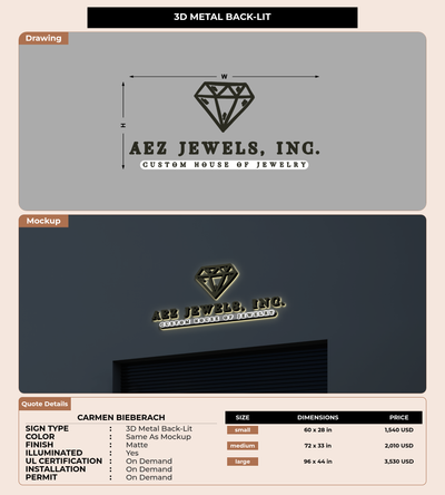 CUSTOM MOCKUP SIGN FOR Carmen Bieberach