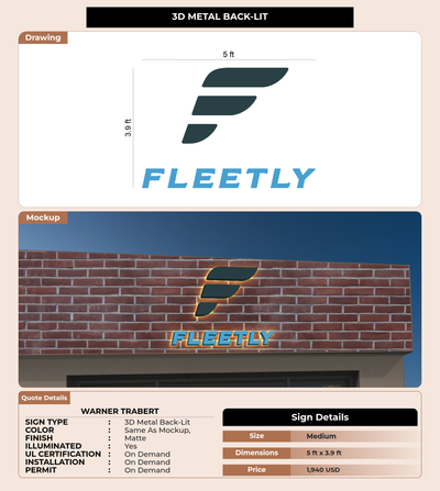 CUSTOM MOCKUP SIGN FOR Warner Trabert