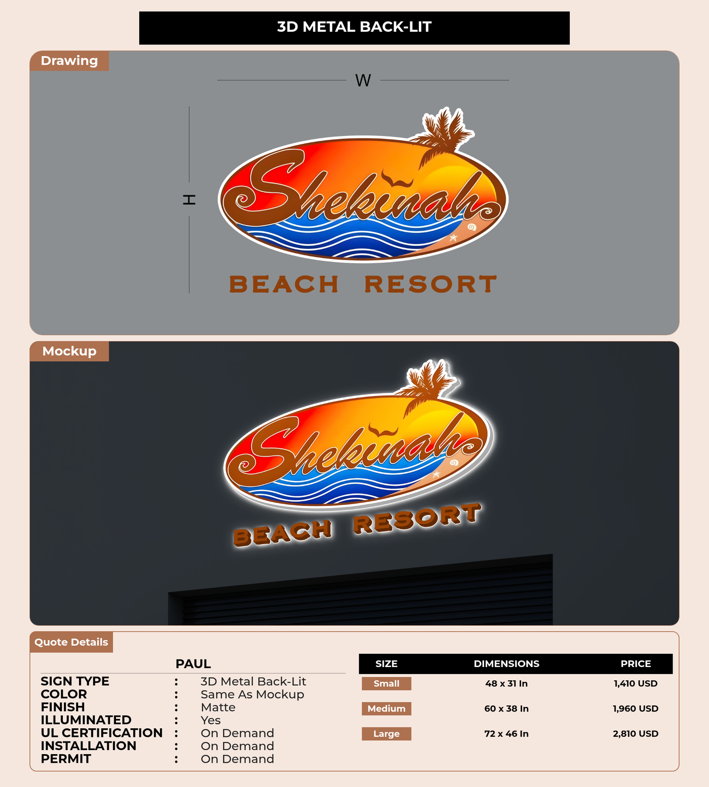 CUSTOM MOCKUP SIGN FOR Paul