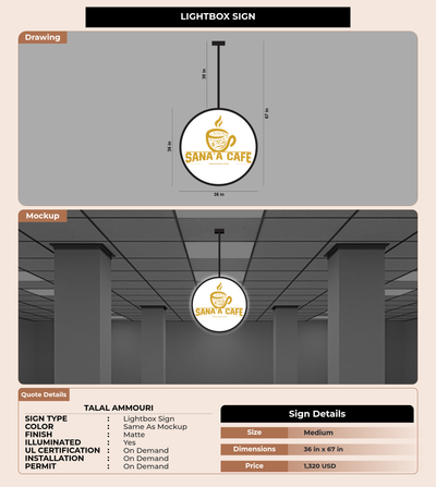 CUSTOM MOCKUP SIGN FOR Talal Ammouri