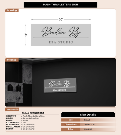 CUSTOM MOCKUP SIGN FOR EMMA BERNHARDT