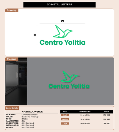 CUSTOM MOCKUP SIGN FOR Gabriela Wence