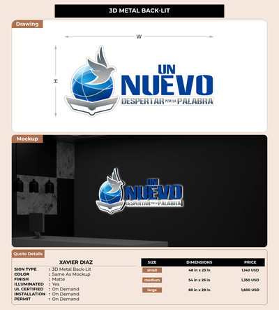 CUSTOM MOCKUP SIGN FOR Xavier Diaz