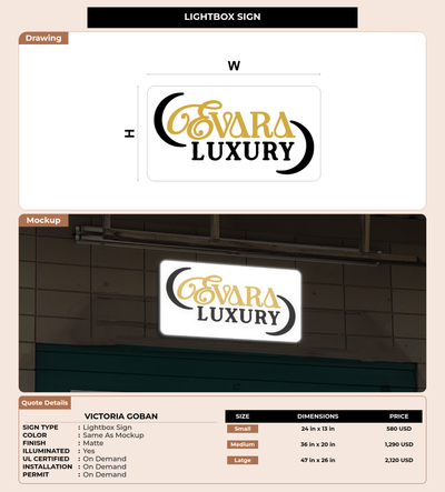 CUSTOM MOCKUP SIGN FOR Victoria Goban