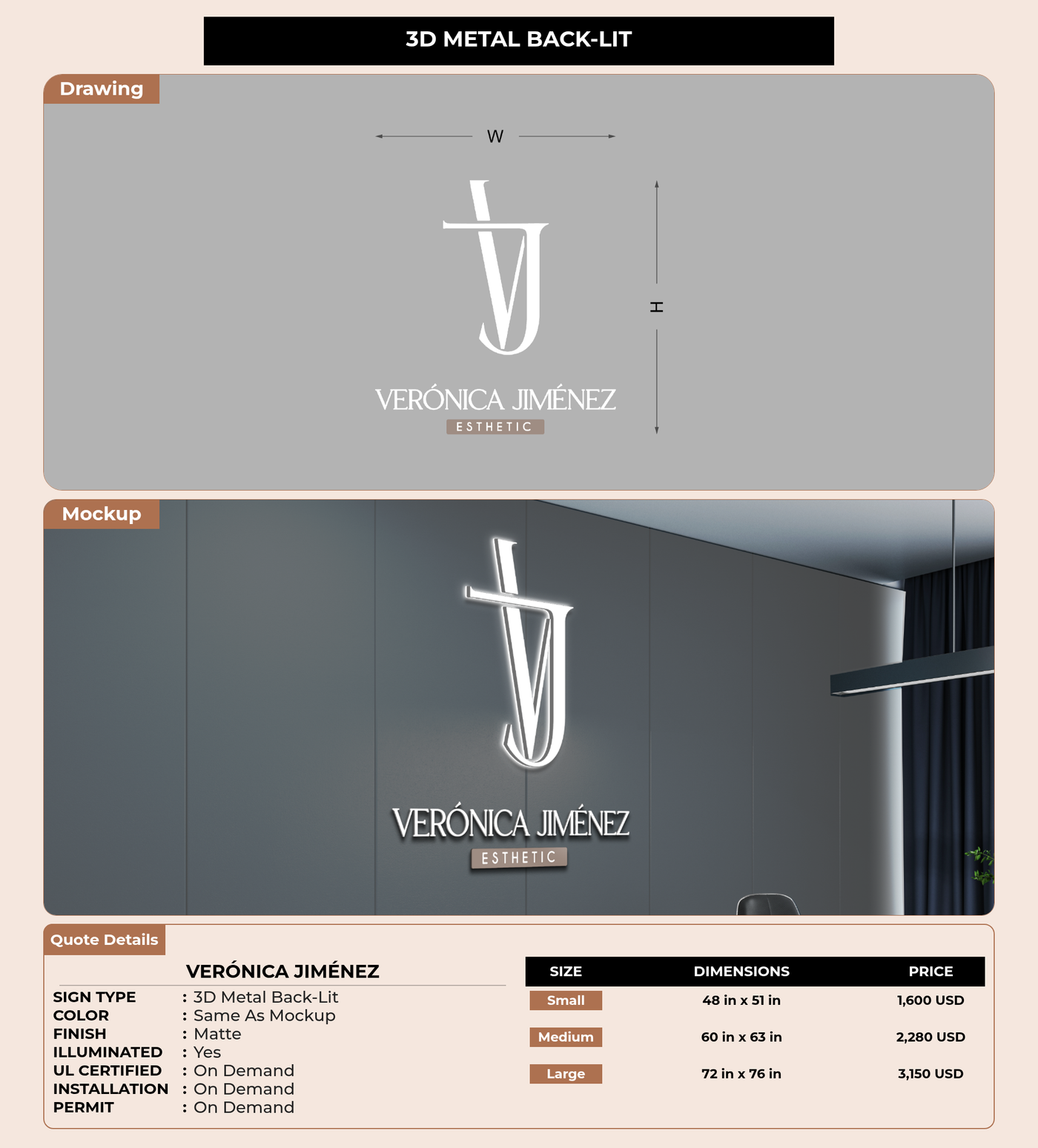 CUSTOM MOCKUP SIGN FOR Verónica Jiménez