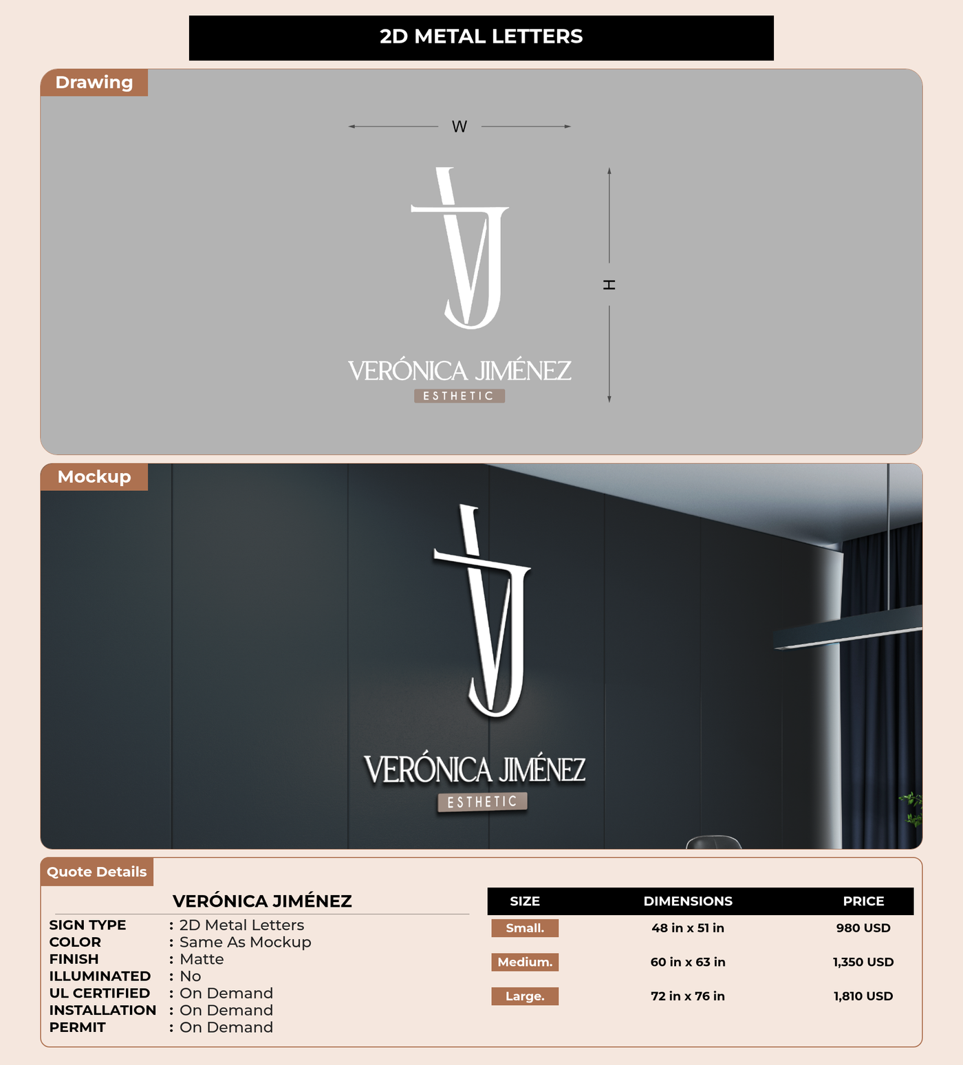 CUSTOM MOCKUP SIGN FOR Verónica Jiménez