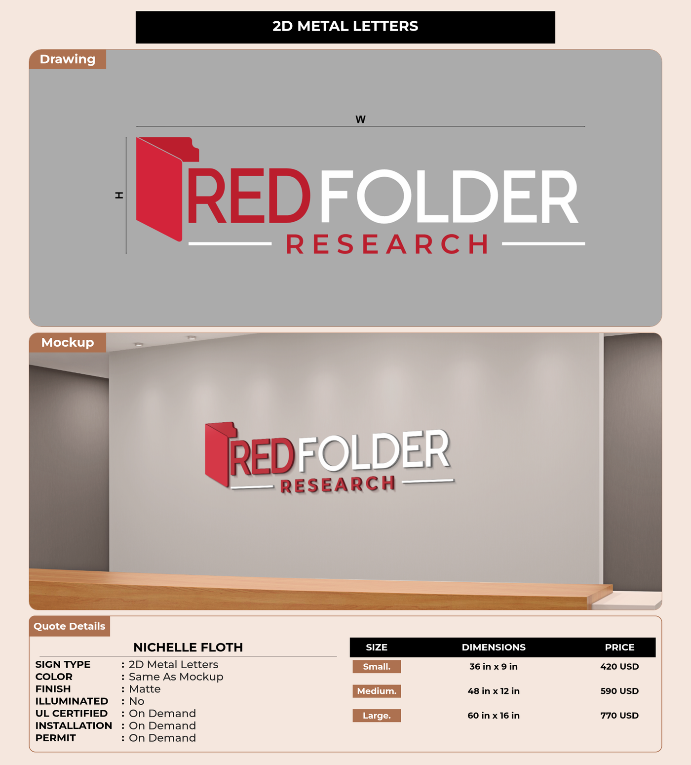 CUSTOM MOCKUP SIGN FOR Nichelle Floth
