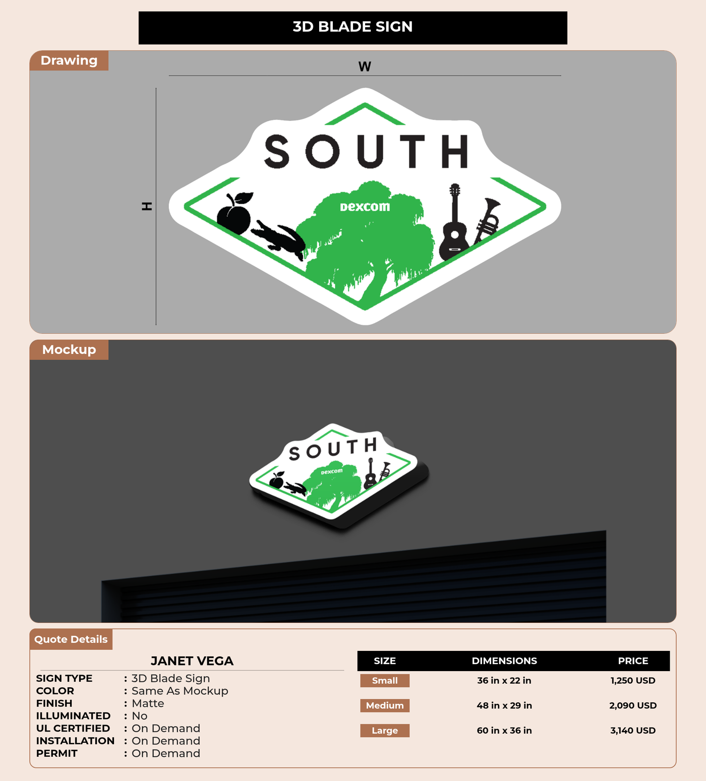 CUSTOM MOCKUP SIGN FOR Janet Vega