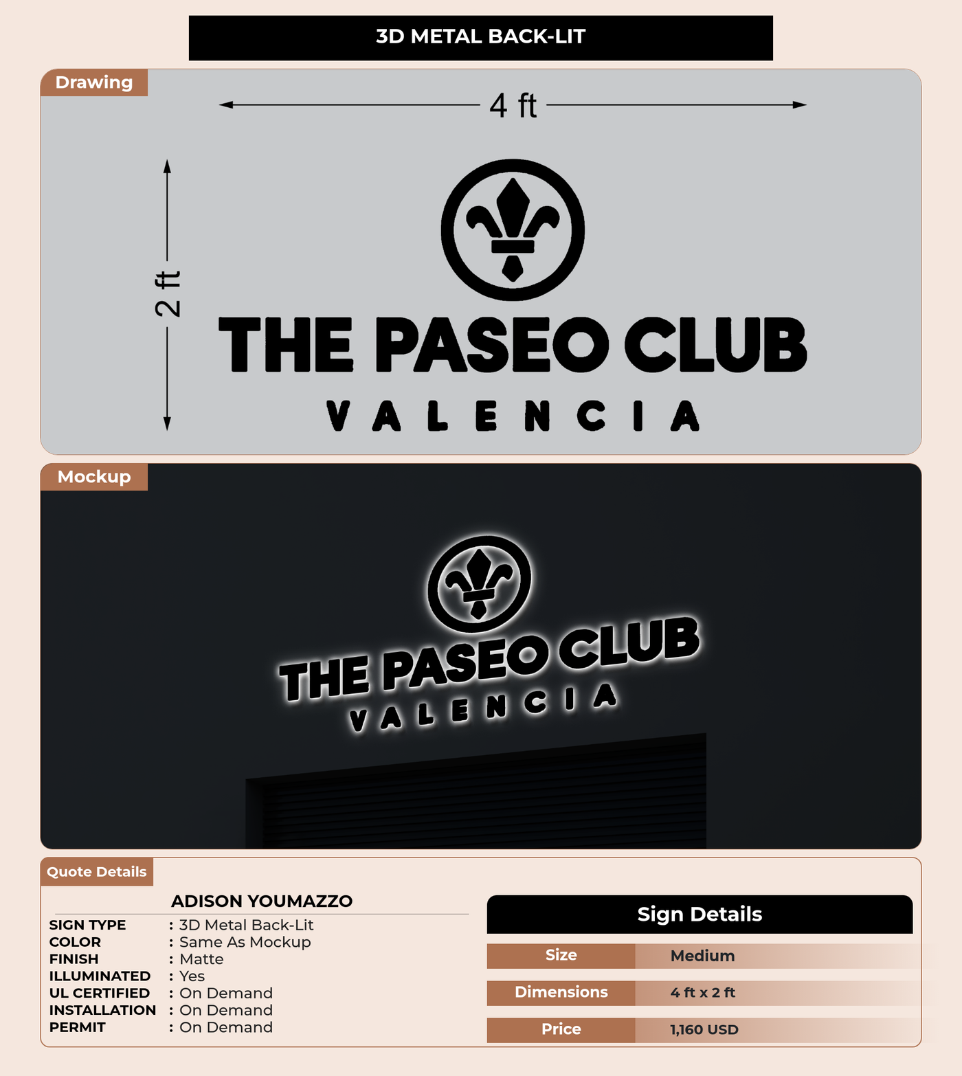CUSTOM MOCKUP SIGN FOR Adison Youmazzo