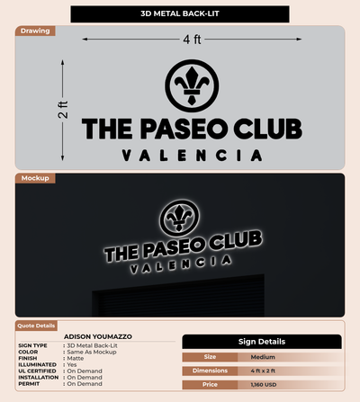 CUSTOM MOCKUP SIGN FOR Adison Youmazzo