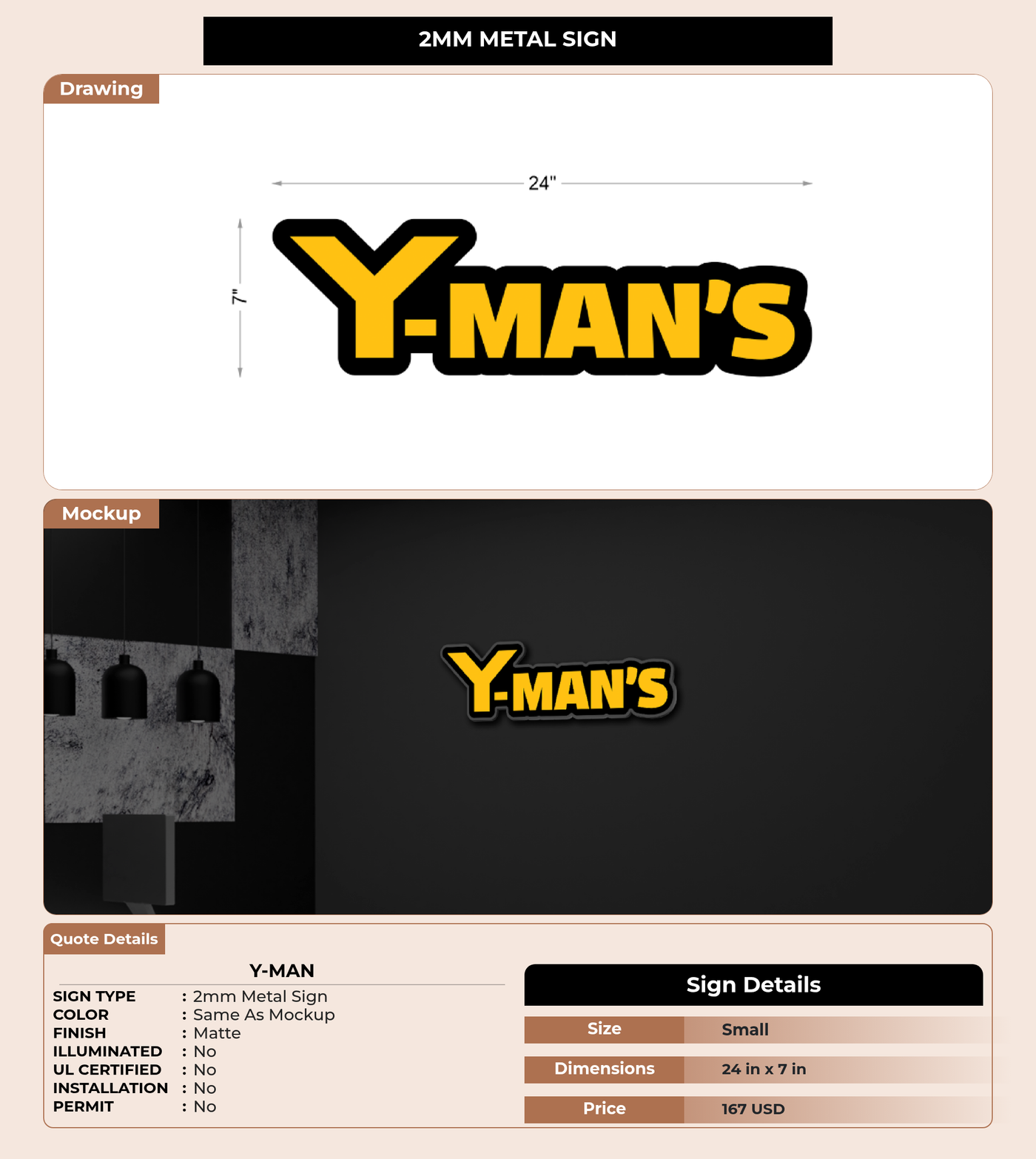 CUSTOM MOCKUP SIGN FOR Y-MAN
