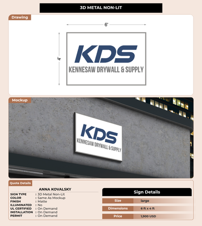 CUSTOM MOCKUP SIGN FOR ANNA KOVALSKY