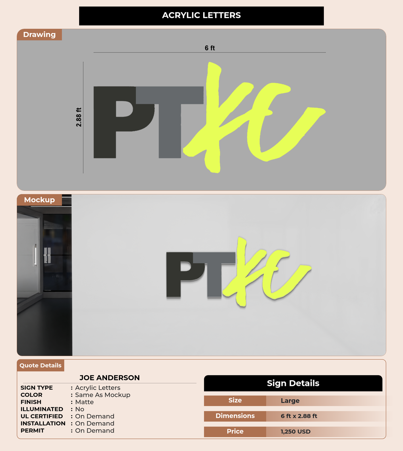 CUSTOM MOCKUP SIGN FOR Joe Anderson