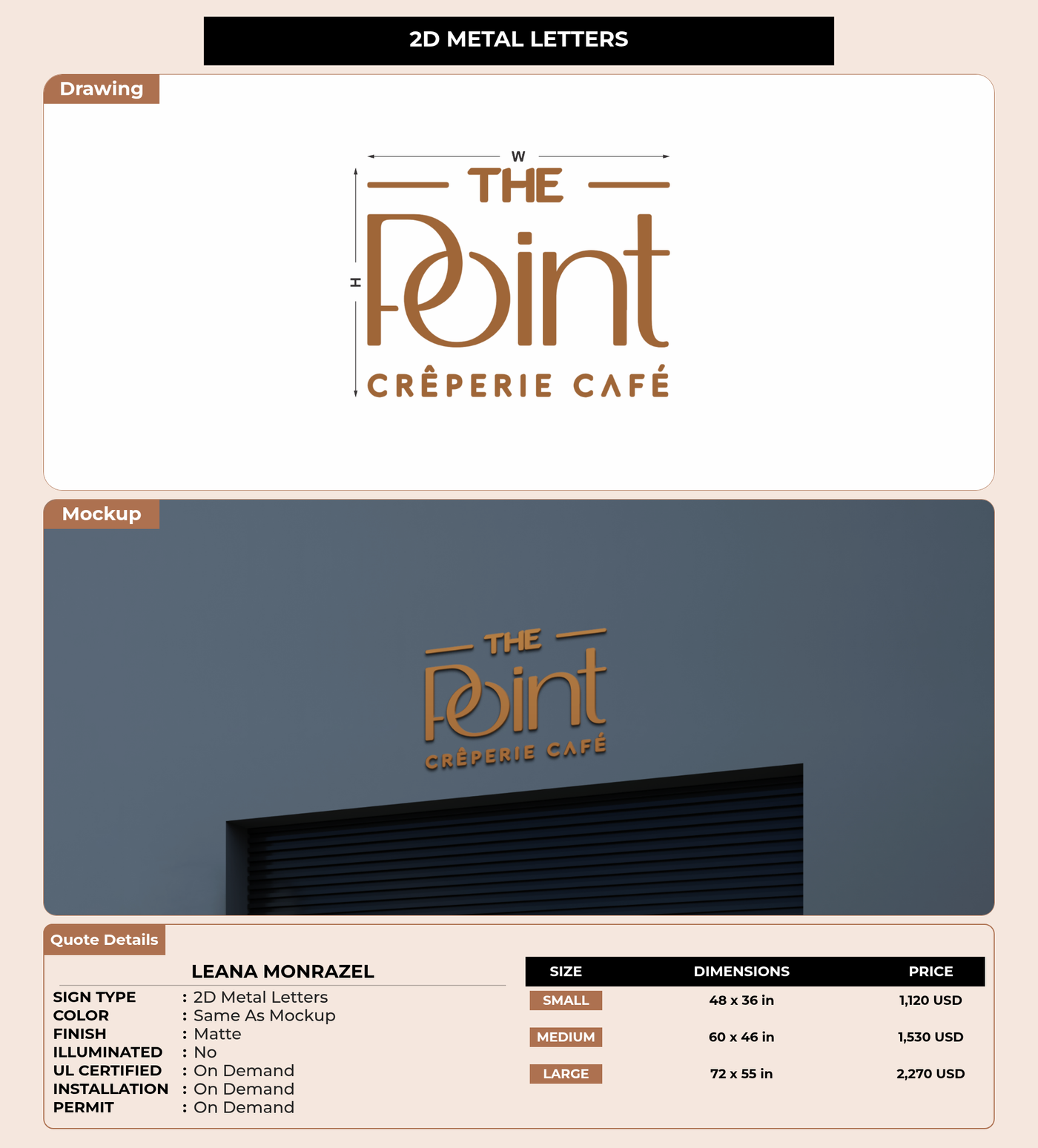 CUSTOM MOCKUP SIGN FOR Leana Monrazel