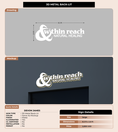 CUSTOM MOCKUP SIGN FOR Devon James