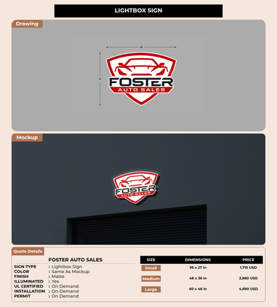 CUSTOM MOCKUP SIGN FOR Foster Auto Sales
