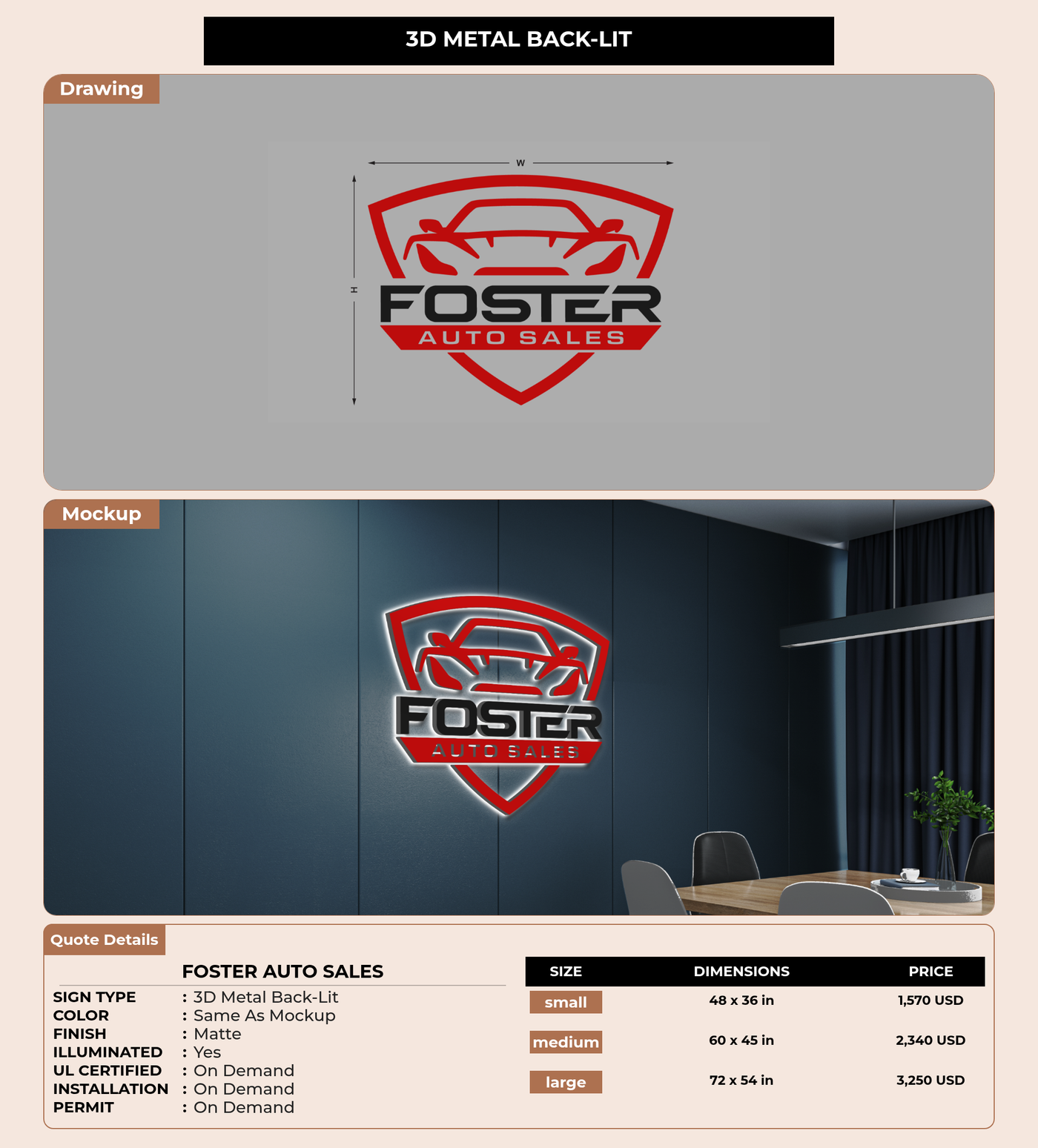 CUSTOM MOCKUP SIGN FOR Foster Auto Sales