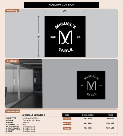 CUSTOM MOCKUP SIGN FOR Michelle Leandro