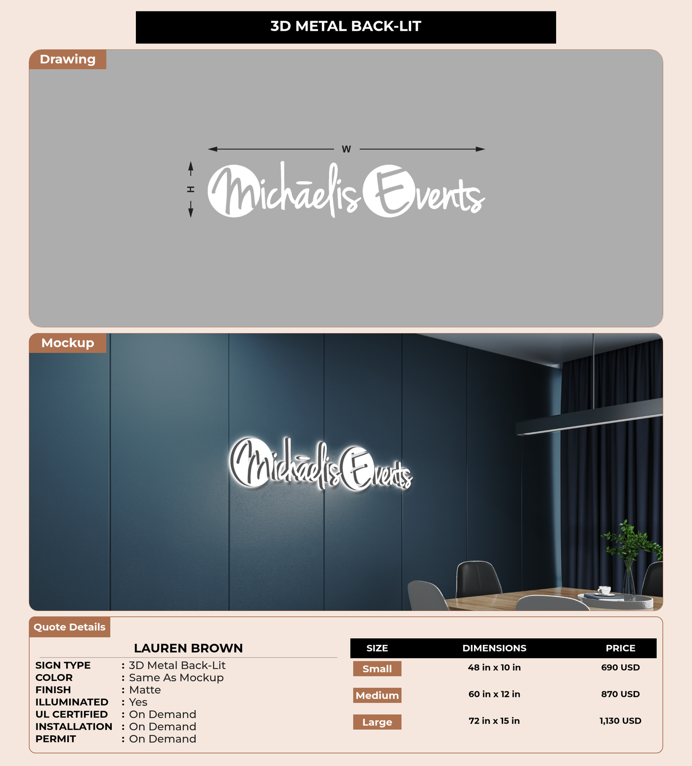 CUSTOM MOCKUP SIGN FOR Lauren Brown